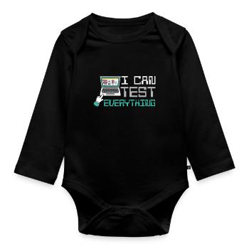 I can test everything - Baby Bio-Langarm-Body - Schwarz - Vorne