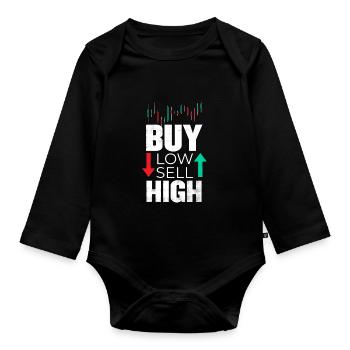 Day trading - trading - Body Bébé bio manches longues - noir - Devant
