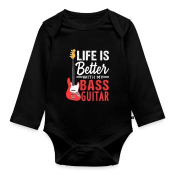 Bassgitarre E-Bass Leben - Baby Bio-Langarm-Body - Schwarz - Vorne