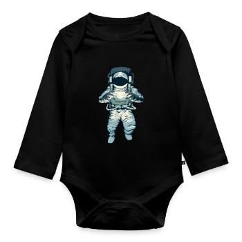 Der Astronaut - Baby Bio-Langarm-Body - Schwarz - Vorne