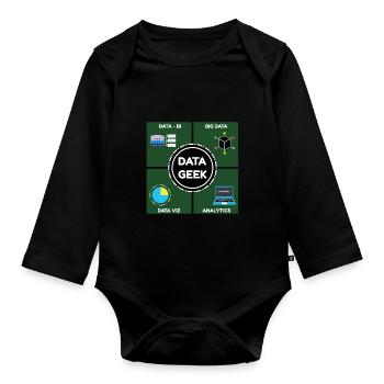 Talk Data To me Data Science et Datascientist - Body Bébé bio manches longues - noir - Devant