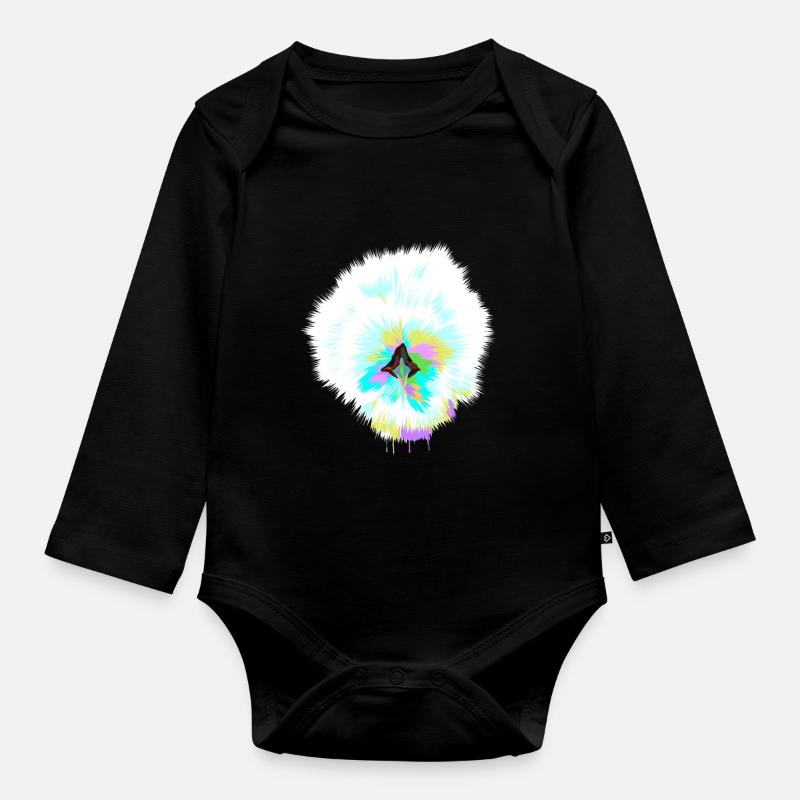 Poulet de soie Splash - Body Bébé bio manches longues - noir