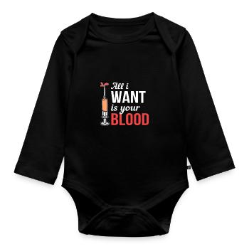 Donneur de sang Infirmière Docteur - Body Bébé bio manches longues - noir - Devant