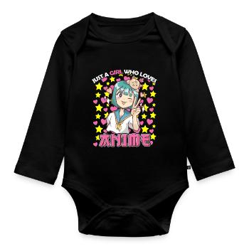 Anime Fan Japanische Kultur Manga if it doesnt - Baby Bio-Langarm-Body - Schwarz - Vorne