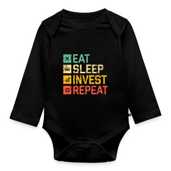 Finanzen - Baby Bio-Langarm-Body - Schwarz - Vorne