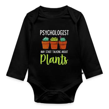 Psychologie psychologue thérapeute cadeau psyché - Body Bébé bio manches longues - noir - Devant