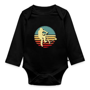 Scooter stunt kick scooter gift idea - Organic Longsleeve Baby Bodysuit - black - Front
