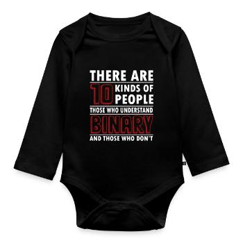 There are 10 types of people those who understand - Baby Bio-Langarm-Body - Schwarz - Vorne