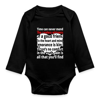 Careless Whispers George Forever - Baby Bio-Langarm-Body - Schwarz - Vorne