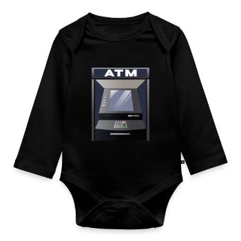 ATM Costume for Halloween - Organic Longsleeve Baby Bodysuit - black - Front