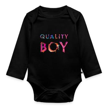 Funny Chroma Artwork Quality Boy - Body Bébé bio manches longues - noir - Devant