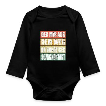 Unnötiger Sozial Kontakt - Baby Bio-Langarm-Body - Schwarz - Vorne