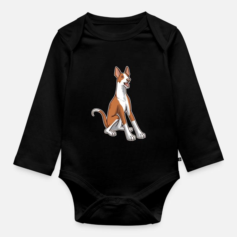 Podenco chien idée cadeau - Body Bébé bio manches longues - noir