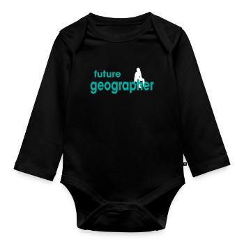 Future Geographer - Baby Bio-Langarm-Body - Schwarz - Vorne