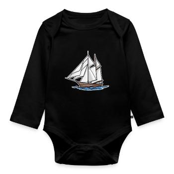 Boot - Baby Bio-Langarm-Body - Schwarz - Vorne