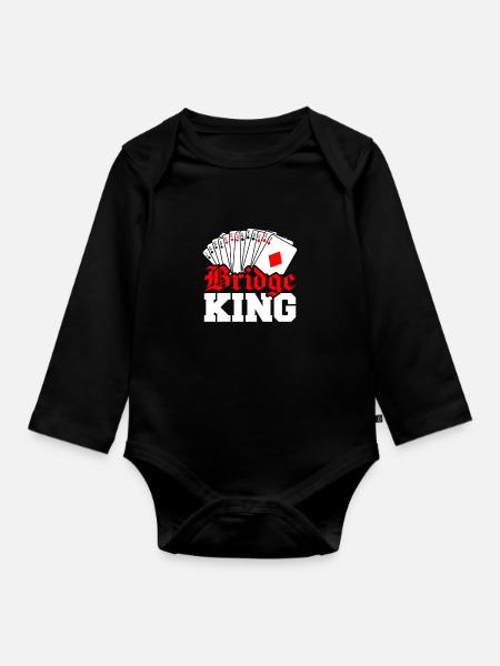 Bridge King - Langærmet babybody, økologisk bomuld - sort