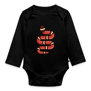 Snake Design Snakes Pet Reptile Gift - Organic Longsleeve Baby Bodysuit - black - Front