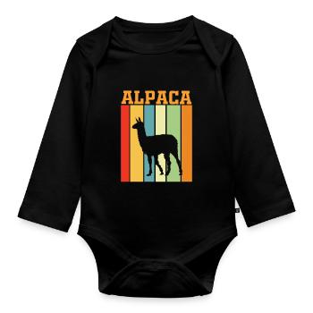 Alpapaka Jeu de couleurs rétro - Body Bébé bio manches longues - noir - Devant