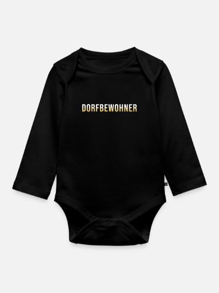 Dorf Dorfbewohner - Baby Bio-Langarm-Body - Schwarz
