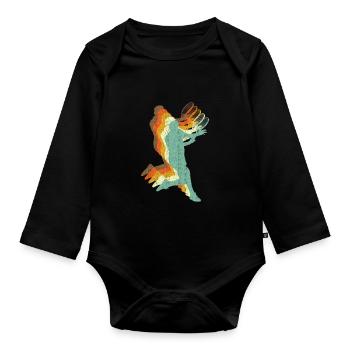 Tennis Retro Style - Organic Longsleeve Baby Bodysuit - black - Front
