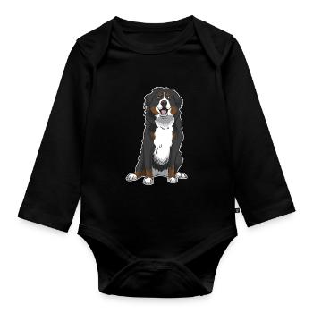 Berner Sennenhund Geschenk - Body Bébé bio manches longues - noir - Devant