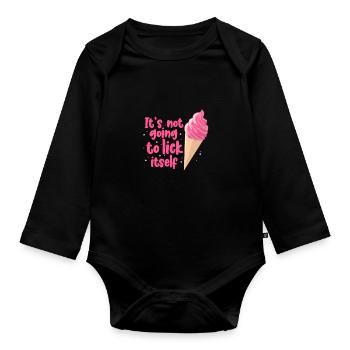 Nice funny ice cream design « It’s not going to - Body Bébé bio manches longues - noir - Devant