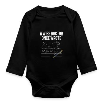 A Wise Doctor Once Wrote Docteur Drôle - Body Bébé bio manches longues - noir - Devant