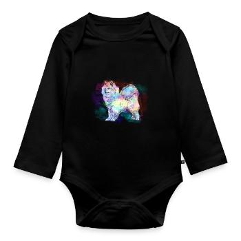 Samojede Samojeden Hundebesitzer Hund Hunde - Baby Bio-Langarm-Body - Schwarz - Vorne