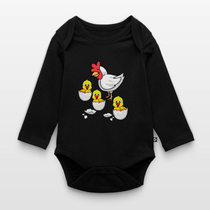 Eggshell Chick Chicken Chickens Easter Chicken Egg Organic Longsleeve Baby Bodysuit