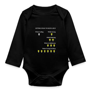 Funny Programming Software Engineer Bugs Code - Organic Longsleeve Baby Bodysuit - black - Front
