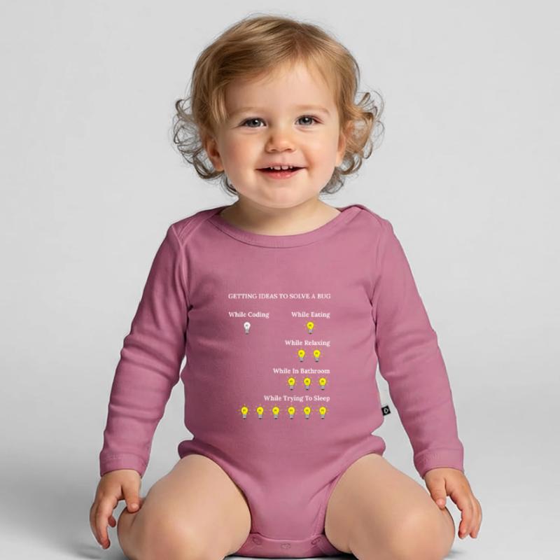 Funny Programming Software Engineer Bugs Code Organic Longsleeve Baby Bodysuit