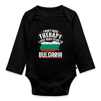 Bulgarie - Body Bébé bio manches longues - noir - Devant