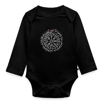 Vegvisir et Futhark - Ouroboros - Body Bébé bio manches longues - noir - Devant