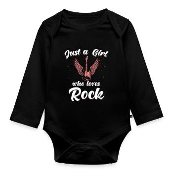 Rock Girl Saying Funny Rocker - Organic Longsleeve Baby Bodysuit - black - Front