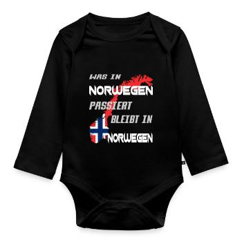 NORWEGEN ANGELN - Baby Bio-Langarm-Body - Schwarz - Vorne