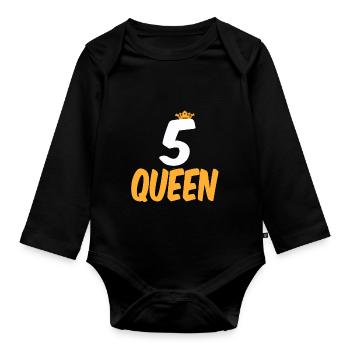 5th birthday 5 year old children 5 years - Organic Longsleeve Baby Bodysuit - black - Front