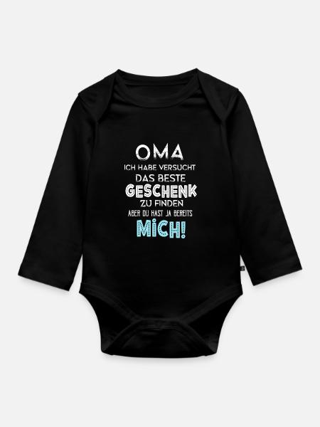 Oma Geburtstag Kinder Shirt Jungen - Baby Bio-Langarm-Body - Schwarz