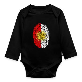 Ezdixan Finger abdruck Yezidi Ezidi Flagge - Baby Bio-Langarm-Body - Schwarz - Vorne