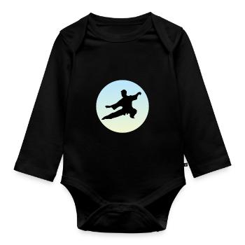 Qigong Tai Chi Yin qi gong Meditation - Body Bébé bio manches longues - noir - Devant