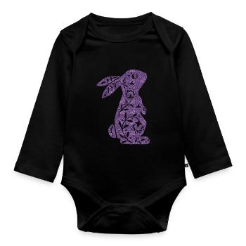 Easter Easter Happy Easter Easter Eggs - Organic Longsleeve Baby Bodysuit - black - Front