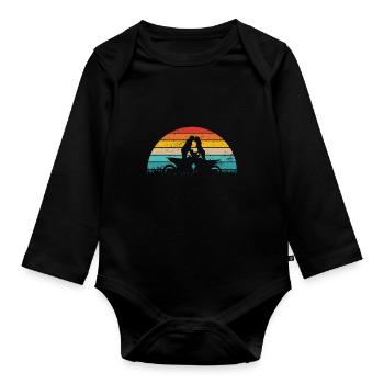Motocross Couple Couple Femme Homme Moto - Body Bébé bio manches longues - noir - Devant