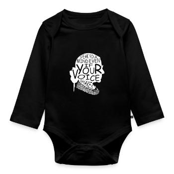 RBG Ruth Bader Ginsburg Feministisch Politisch - Baby Bio-Langarm-Body - Schwarz - Vorne