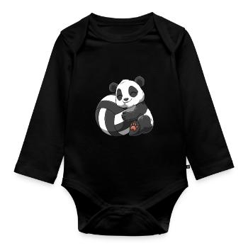 Drôle de volley-ball panda - Body Bébé bio manches longues - noir - Devant