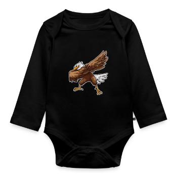 4. Juli Proud Dabbing American Eagle USA T-Shirt - Baby Bio-Langarm-Body - Schwarz - Vorne