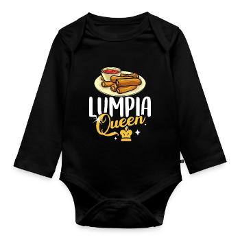 Lumpia Wraps Spring Roll Shanghai Filipino - Organic Longsleeve Baby Bodysuit - black - Front