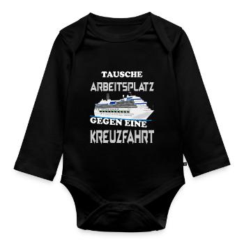 Kreuzfahrtschiff Kreuzfahrt Schiffsreise - Baby Bio-Langarm-Body - Schwarz - Vorne