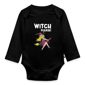 Walpurgis Night Girl Witch Bher Gift Idea - Organic Longsleeve Baby Bodysuit - black - Front
