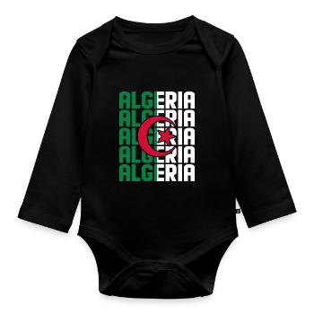Algerien - Baby Bio-Langarm-Body - Schwarz - Vorne