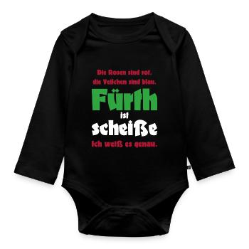 Antifü anti Fürth gegen Fürth Fussball Fan Spass - Baby Bio-Langarm-Body - Schwarz - Vorne