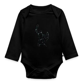 Orion Constellation Stars - Organic Longsleeve Baby Bodysuit - black - Front